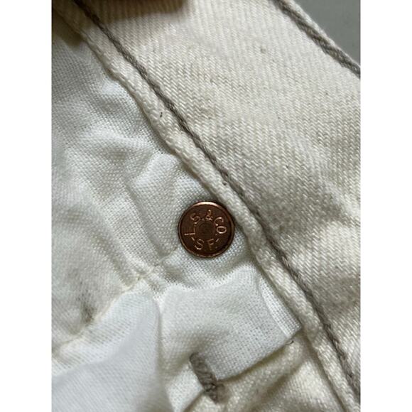 Levis 501 Vintage 90s USA XX Straight Leg Jeans White Light Wash 38x30 Act 36x30 - Picture 13 of 16